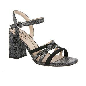 LifeStride Belle Strappy Sandals in Pewter Black Silver Women's Size 9M New